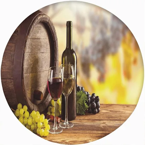 Vista 18 de Mantel redondo ajustado para bodega, diseño de nubes de amanecer en la Toscana con borde elástico, estampado de poliéster, se adapta a mesa redonda