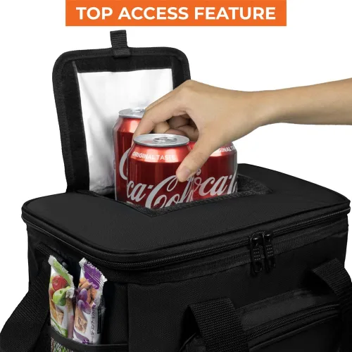 Vista 3 de OPUX Bolsa de enfriador suave, bolsa de almuerzo plegable aislada para hombres, trabajo, camping, playa, viaje, portátil, de lado suave