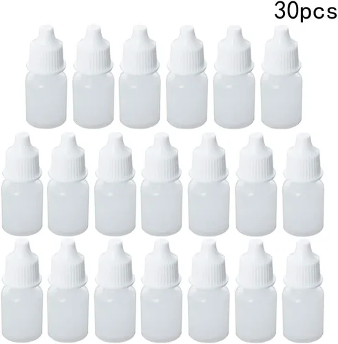 Vista 5 de Othmro 30 botellas de plástico de polietileno de 0.2 onzas, botellas de gotero de ojos de laboratorio, botellas de gota de líquido exprimible