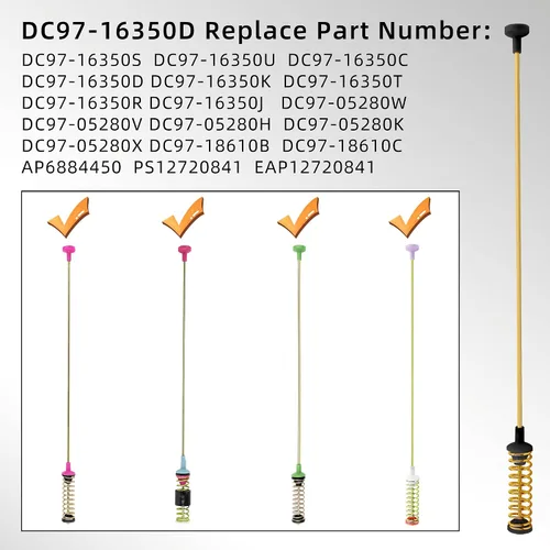 Vista 3 de Barra de suspensión DC68-03172B-03 DC97-16350D para lavadora de carga superior Samsung Reemplaza WA50R5400AV/US WA50R5200AW/US WA45N3050AW/A4