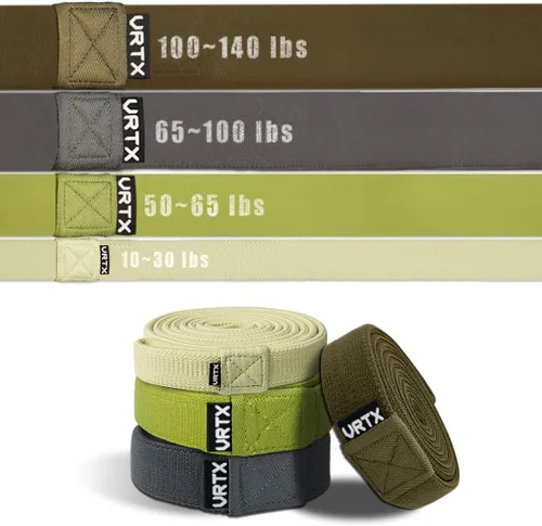 Vista 8 de VRTX Fabric Resistance Bands for Men & Women Long Exercise Band for Workout, Stretch, Yoga, Full Body Training Soft Mesh Cloth, Non-Slip, High
