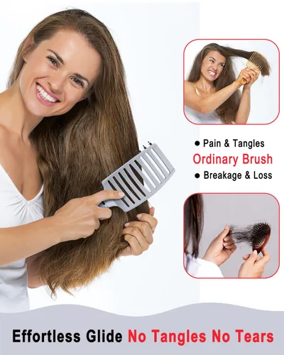 Vista 3 de KTKUDY Cepillo desenredante para cabello teñido, fino y frágil – Elimina nudos y reduce la rotura cepillo para cabello húmedo y seco – Cepillo