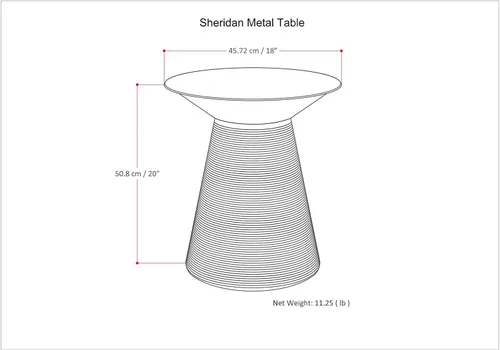 Vista 3 de SIMPLIHOME Sheridan - Mesa auxiliar redonda de metal sólido de 18 pulgadas de ancho x 20 pulgadas de alto en cobre envejecido, mesa decorativa