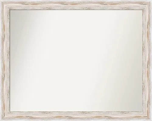Vista 332 de Amanti Art Espejo personalizado, espejo de baño estrecho Alexandria White Wash, espejo de pared o espejo de tocador de baño sobre el fregadero