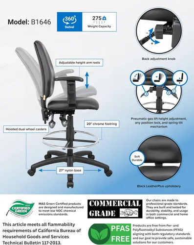 Vista 4 de Taburete multifunción Boss, de tela, Plástico Madera, Negro