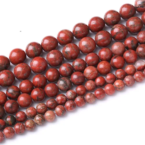 Vista 39 de 6 mm Cuentas redondas sueltas de piedra de sangre africana Cuentas naturales de gemas Cuentas de piedra de energía de cristal para hacer joyas