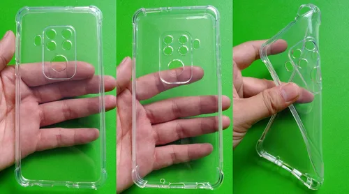 Vista 6 de USTIYA Funda para Motorola One Zoom Clear TPU Cuatro Esquinas Cubierta Protectora Transparente Suave Funda