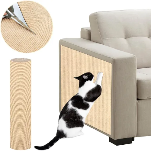 Vista 14 de ENONCI Protector de esquina de pared de sofá de 23.6 x 15.8 pulgadas para gatos de interior, protector de muebles antiarañazos contra arañazos