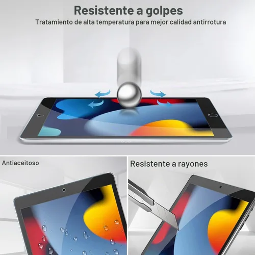 Vista 6 de KIQ Paquete de 2 protectores de pantalla de vidrio templado compatibles con iPad de 9ª, 8ª y 7ª