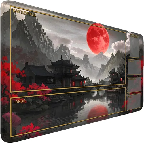 Vista 9 de Fantasy Black Lotus TCG - Tapete de juego de 24 x 14 pulgadas, tapete de juego para MTG DTCG CCG RPG Trading Card Game Mats superficie lisa juego