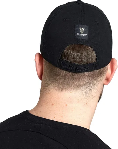 Vista 6 de Guinness Gorra de béisbol negra y caramelo con parche de cuero