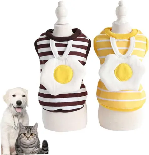 Vista 5 de Balacoo Chaleco de patrón de huevo de moda de tamaño mediano para perros, chaleco cálido para perros para suministros para mascotas al aire libre