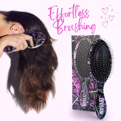 Vista 6 de ZEVGANI MuddyGirl - Cepillo desenredante de cerdas ultrasuaves para mujeres y niños, cepillo desenredante para cabello grueso, rizado, fino, largo