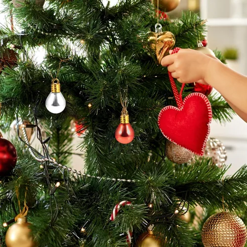 Vista 6 de Bolas de Navidad, 100 unidades, mini adornos de bolas, bolas para árbol de Navidad, bolas colgantes, bolas coloridas para árbol de Navidad, bola