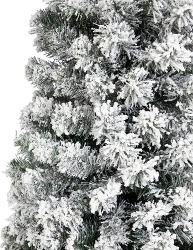 Vista 4 de Northlight Árbol de Navidad artificial con lápiz de pino verde tradicional flocado sin luz, 6 x 20 pulgadas