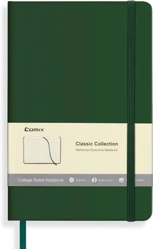 Vista 11 de Comix Cuaderno rayado para mujeres y hombres, cuadernos de diario para oficina, escuela, hogar, 240 páginas, 5.5 x 8.3 pulgadas, rayas Negro