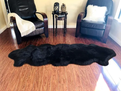 Vista 43 de LAMBZY Alfombra de piel de oveja auténtica, parte inferior gruesa y fuerte, fácilmente lavable, resistente a las manchas, perfecta para sala