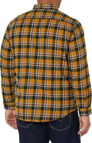 Vista 5 de Tienda Essentials Camisa de franela de manga larga con dos bolsillos para hombre
