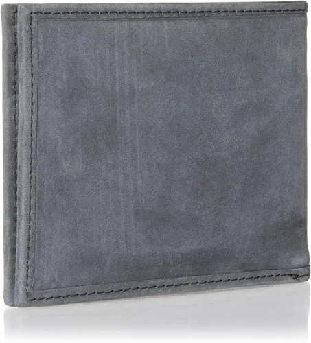 Vista 2 de Lucky Brand Bandera de cuero para hombre en relieve RFID Bifold