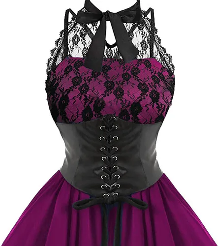 Vista 4 de Irish Dress for Women Chiffon Medieval Costume Renaissance Ball Gowns Dress with Corset Halloween Victorian Dress