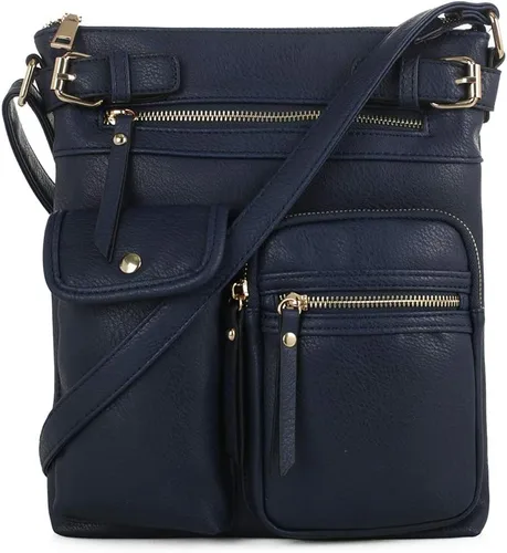 Vista 16 de SG SUGU Katie Bolso Bandolera Ligero Mediano Bolso de Hombro con Múltiples Bolsillos para Mujer Negro