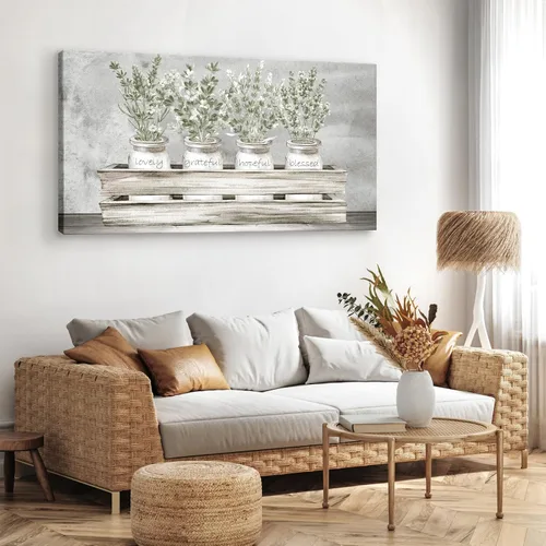 Vista 4 de YYYYHPP YP2775 Ramos de flores encantadores sentimientos bendecidos y esperanzados, lienzo envuelto en galería, arte de pared inspirador