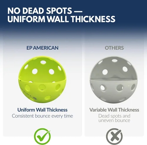 Vista 3 de EPAMERICAN Pelotas de pickleball para exteriores aprobadas por USAPA - Pelotas de pepinillo para jugar al aire libre Sin puntos muertos, rebote