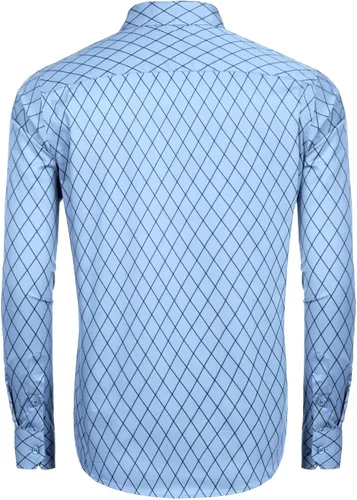 Vista 2 de COOFANDY Camisa de vestir de negocios para hombre, manga larga, ajustada, informal, con botones