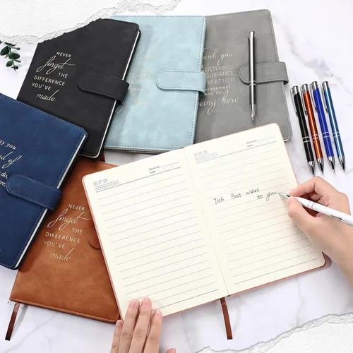 Vista 3 de Ctosree 48 piezas de regalos de agradecimiento a los empleados, diarios de cuero con bolígrafos A5, cuadernos motivacionales A5, juego de regalo