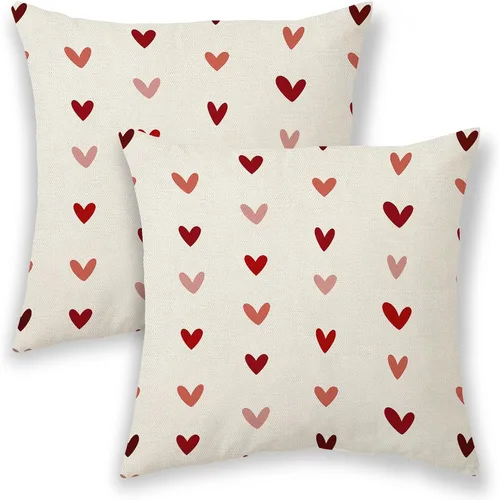 Vista 39 de Fundas de almohada de Navidad de 16 x 16 pulgadas, almohadas decorativas de Navidad con copos de nieve dorados, blancos y rojos para sofá, fundas