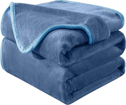 Vista 36 de Manta Snuggle Sac extra mullida, manta de forro polar para viajes, manta para sofá, cama, sofá, manta cálida y suave con patrón a rayas, 50 x 60