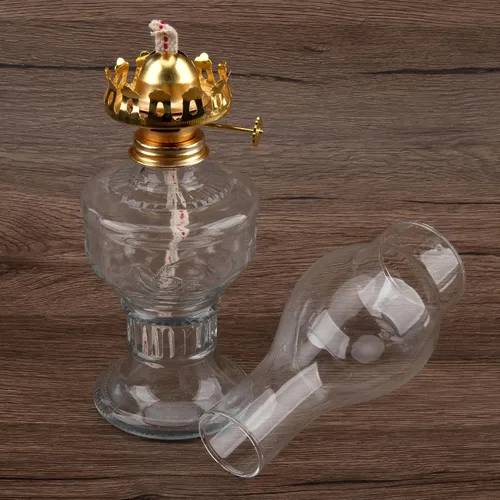 Vista 4 de Chimenea pequeña para lámpara de aceite, pantalla de vidrio transparente de 6.5 pulgadas de largo para reemplazo de lámpara de queroseno de base