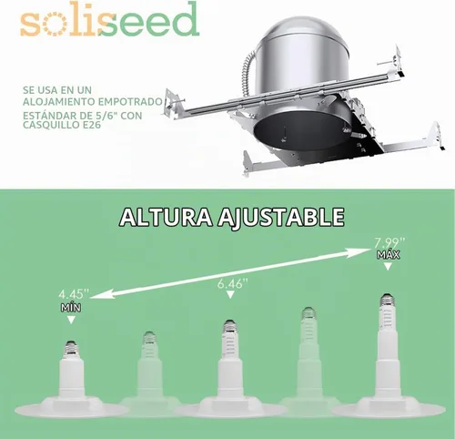 Vista 6 de Soliseed - Paquete de 4 unidades de iluminación LED empotrable de 5/6 pulgadas 5CCT, luz de techo regulable, color seleccionable