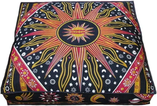 Vista 14 de ICC - Funda de cojín cuadrada grande de algodón con diseño de mandala, funda de almohada hippie, funda de almohada para el suelo con cremallera