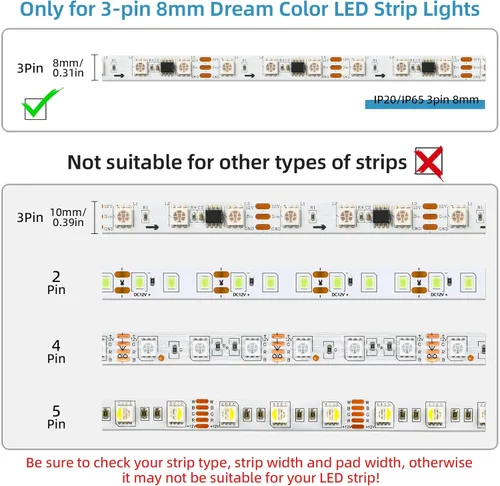 Vista 4 de RGBZONE 10 piezas 3 pines 8mm Conectores de tira LED Actualizados Conector rápido de tira a tira sin soldaduras y sin brechas para tira de luz LED