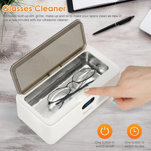 Vista 3 de Limpiador ultrasónico para joyas de oro y plata, máquina de limpieza ultrasónica con temporizador digital para lentes, relojes, monedas