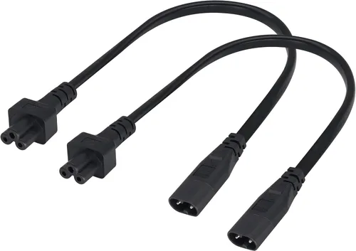 Vista 8 de Paquete de 2 cables de CA C14 a C5, 10A 125V IEC adaptador de corriente macho a hembra de 3 polos, convertidor de CA C5 a C14 para convertidor