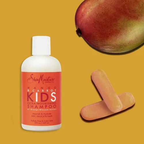 Vista 10 de SheaMoisture Champú extra nutritivo para el cuidado del cabello para niños Mango Zanahoria con manteca de karité 8 oz