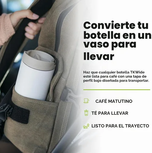 Vista 5 de Klean Kanteen TKWide - Tapa de café aislada a prueba de fugas, sin BPA, apta para lavavajillas, color gris pardo