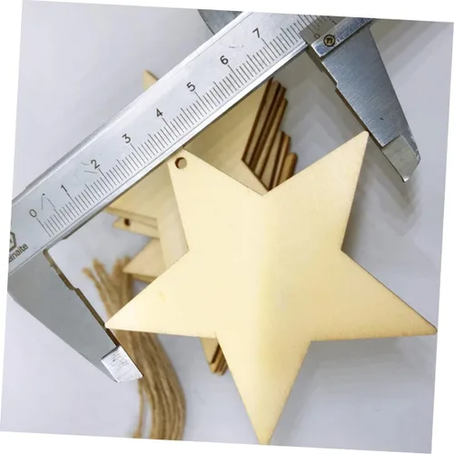 Vista 2 de EXCEART Recortes de estrella de madera sin terminar decoración de estrella de 5 puntas para proyectos de fabricación de joyas en el hogar