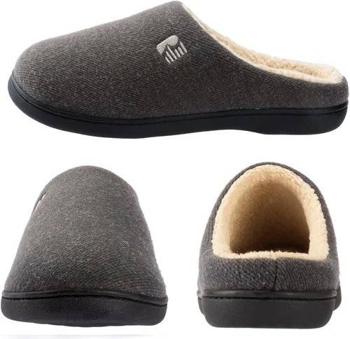 Vista 3 de RockDove Pantuflas tipo zueco con forro de sherpa para hombre