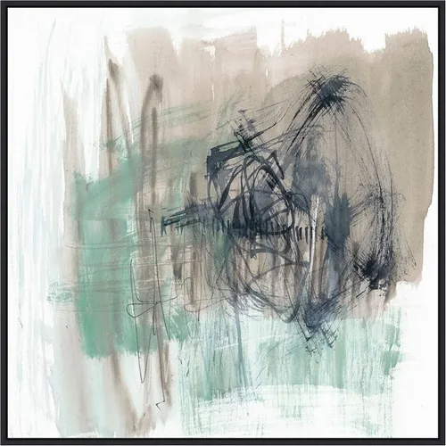 Vista 11 de Amanti Art Framed Canvas Wall Art 16x16 Scribble Scrabble I by Jennifer Goldberger, Framed Wall Art Canvas, Abstract Artwork, Traditional Decor