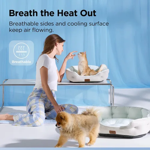 Vista 3 de Bedsure AeroFrost™ - Cama refrescante para perros pequeños, redonda