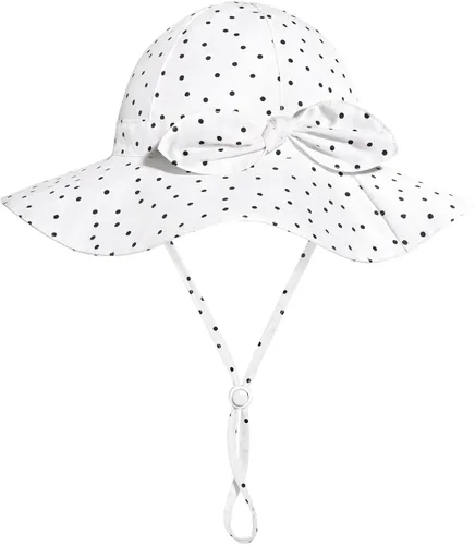 Vista 113 de Sombrero de sol para bebé niña con UPF 50+ sombrero de playa ajustable para exteriores con ala ancha