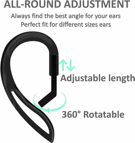 Vista 3 de JNSA Ganchos para las orejas (4 pares) compatibles con AirPods Pro, 3, 2, 1 Gen – Accesorio ajustable multidimensional con almohadilla adhesiva