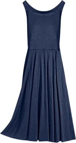 Vista 2 de Vestido largo de verano para mujer, sin mangas, holgado, cuello redondo, liso, casual, plisado, vestido largo