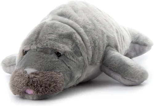 Vista 4 de The Petting Zoo Conservation Manatee - Peluche de peluche, regalos para niños, animales del océano, juguete de peluche de manatí de 18 pulgadas