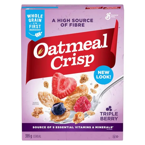 Vista 5 de Oatmeal Crisp Cereal de triple baya, 14.07 oz/14.1 onzas, importado de Canadá)