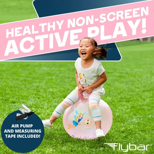 Vista 2 de Flybar - Bola saltarina para niños, pelota inflable con asa para jugar en interiores y exteriores, incluye bomba, juguete de pelota saltarina