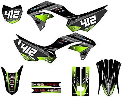 Vista 5 de Kit de base gráfica KLX 230 R Surge Black Senge 2020-2023 compatible con Kawasaki